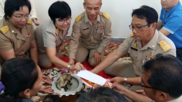 องค์กรแห่งความสุข ผุกแขนรับขวัญหลาน